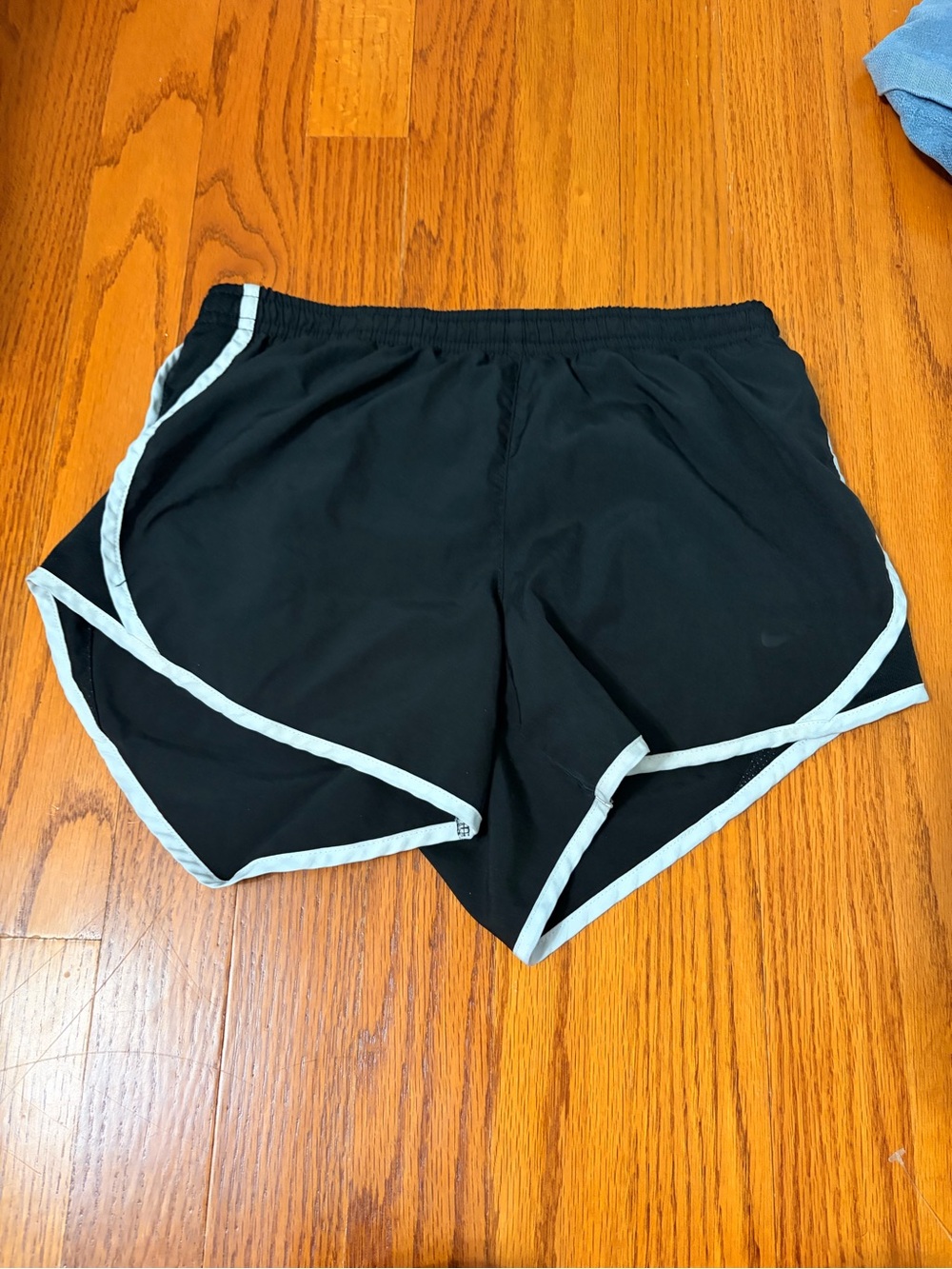 Nike Black Women's Athletic Dolphin Shorts with White Piping
